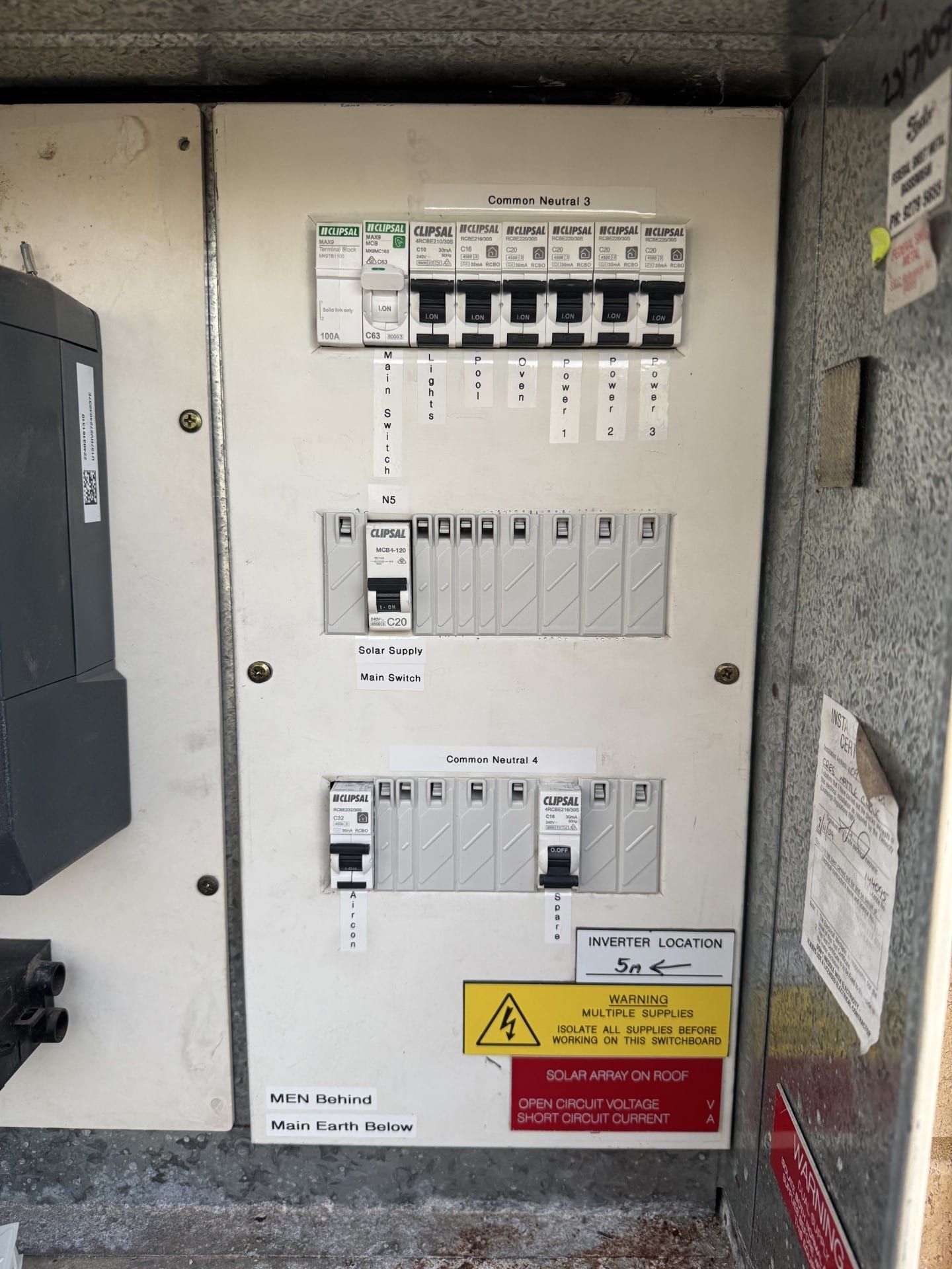 Newly upgraded residential switchboard with clearly labelled circuits